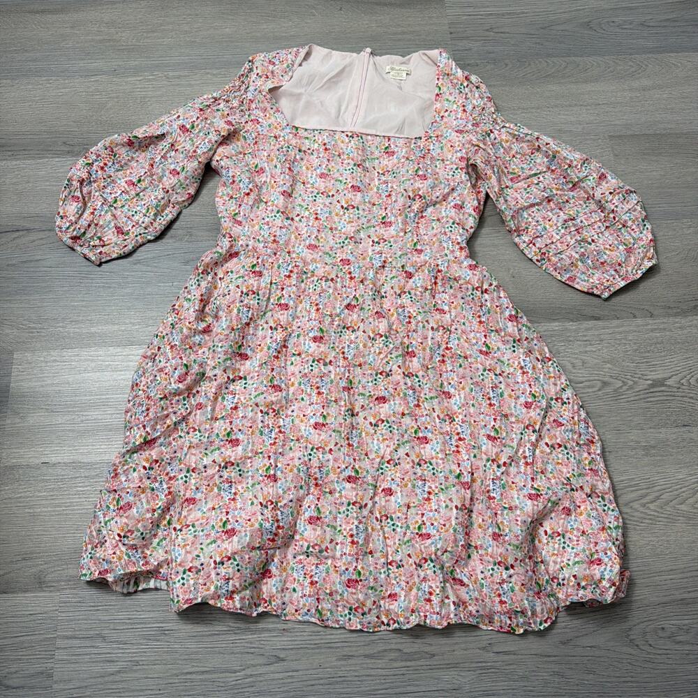 Shoshanna Silk Blend Puff Sleeve Mini Dress Size 4